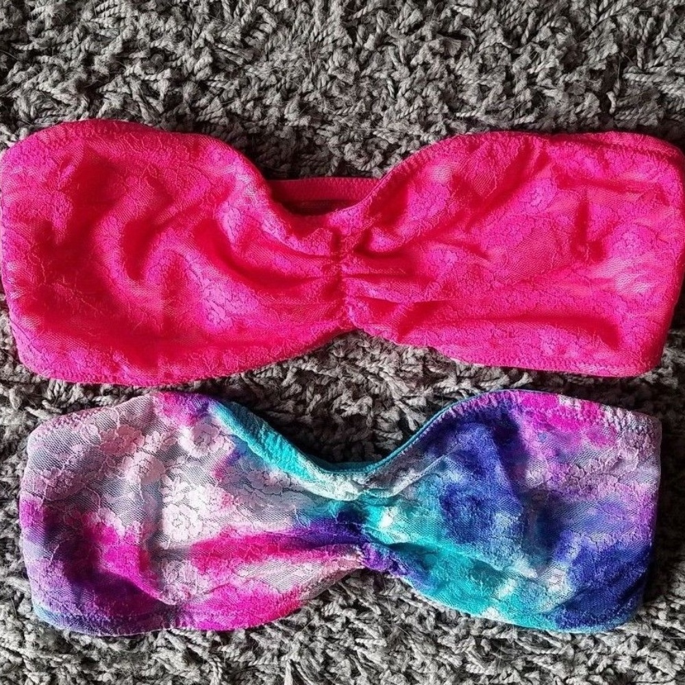 Victoria's Secret PINK lace bandeau bralettes